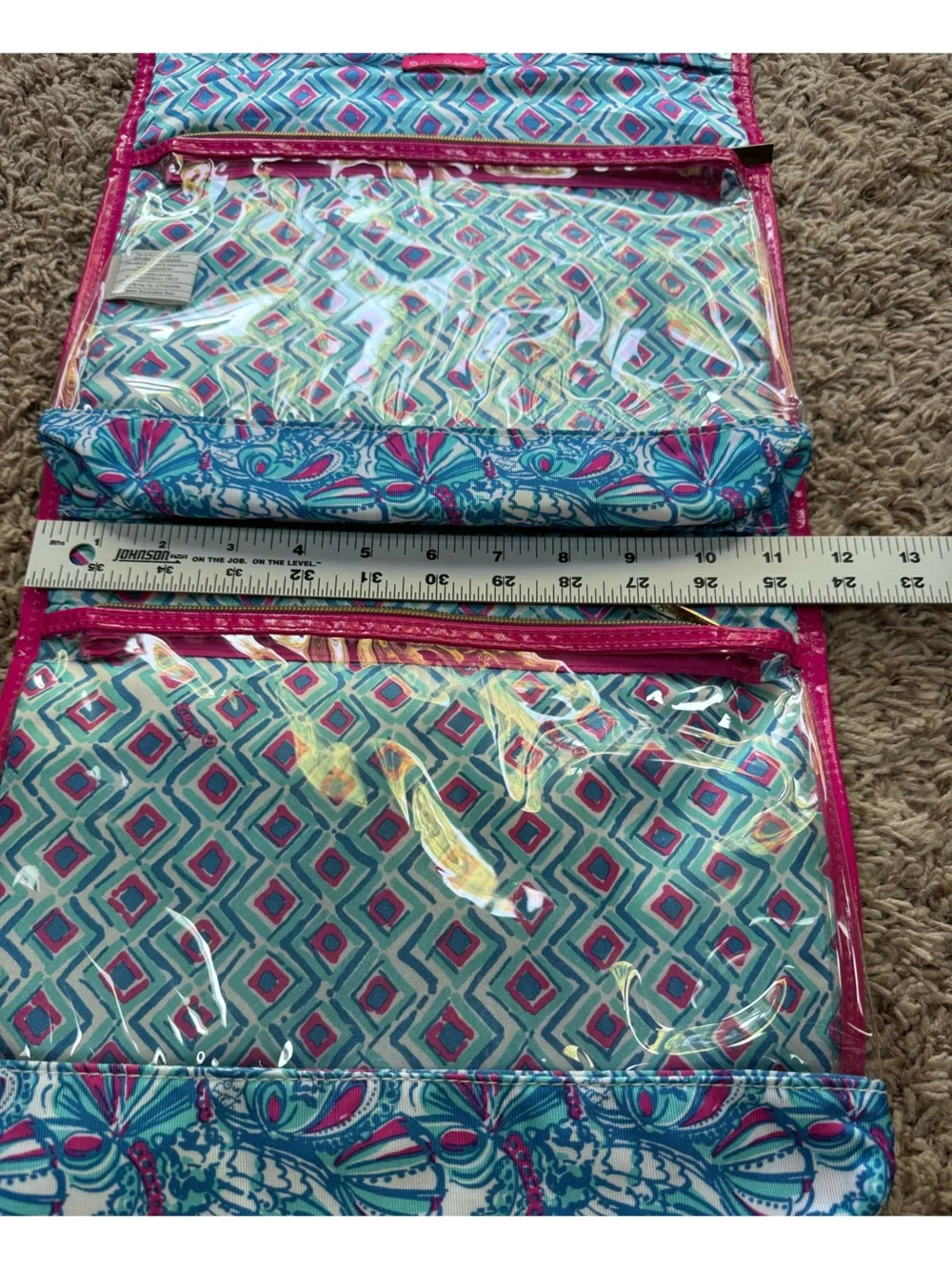 Lilly Pulitzer for Target My Fans Hanging Valet Cosmetic Travel Toiletry Bag