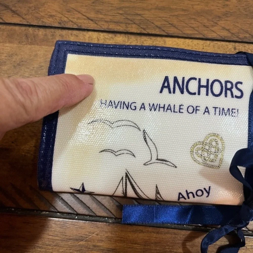Brighton Jewelry Roll Seaside Chic Mermaids Anchors Aweigh Set Sail Travel 8x9