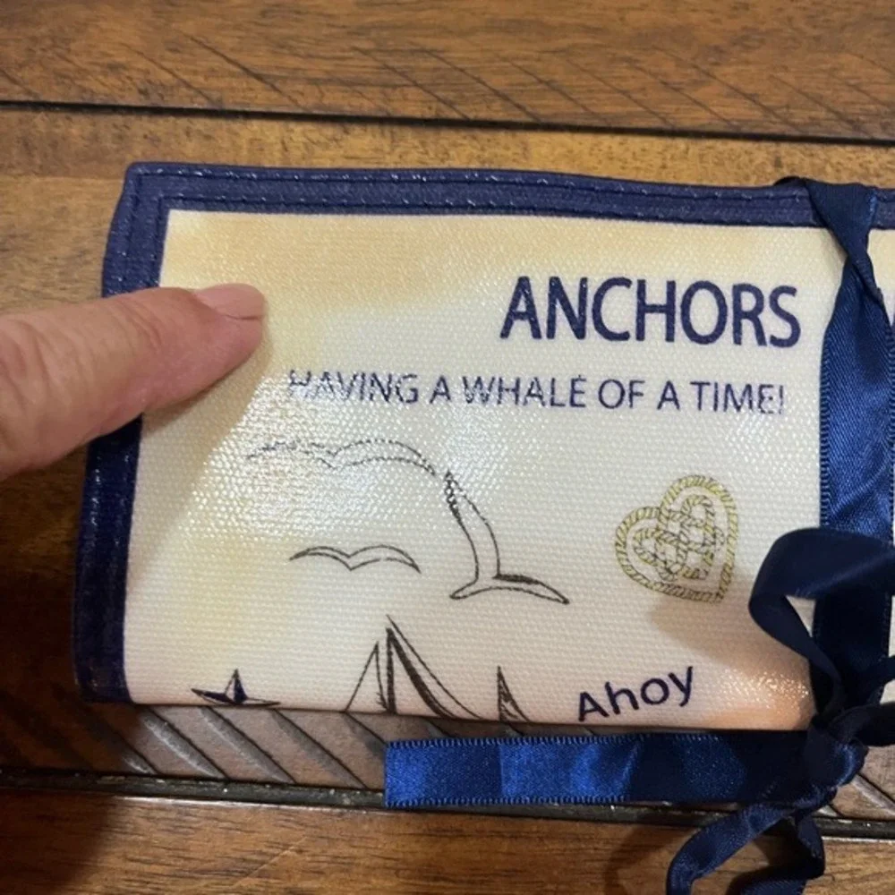 Brighton Jewelry Roll Seaside Chic Mermaids Anchors Aweigh Set Sail Travel 8x9