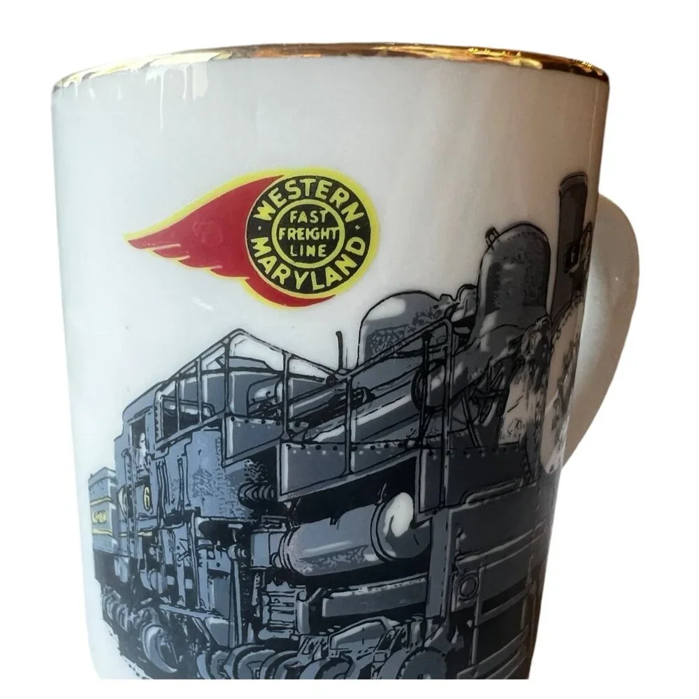West Maryland Train Mug by Country Trains, signed dated ceramic