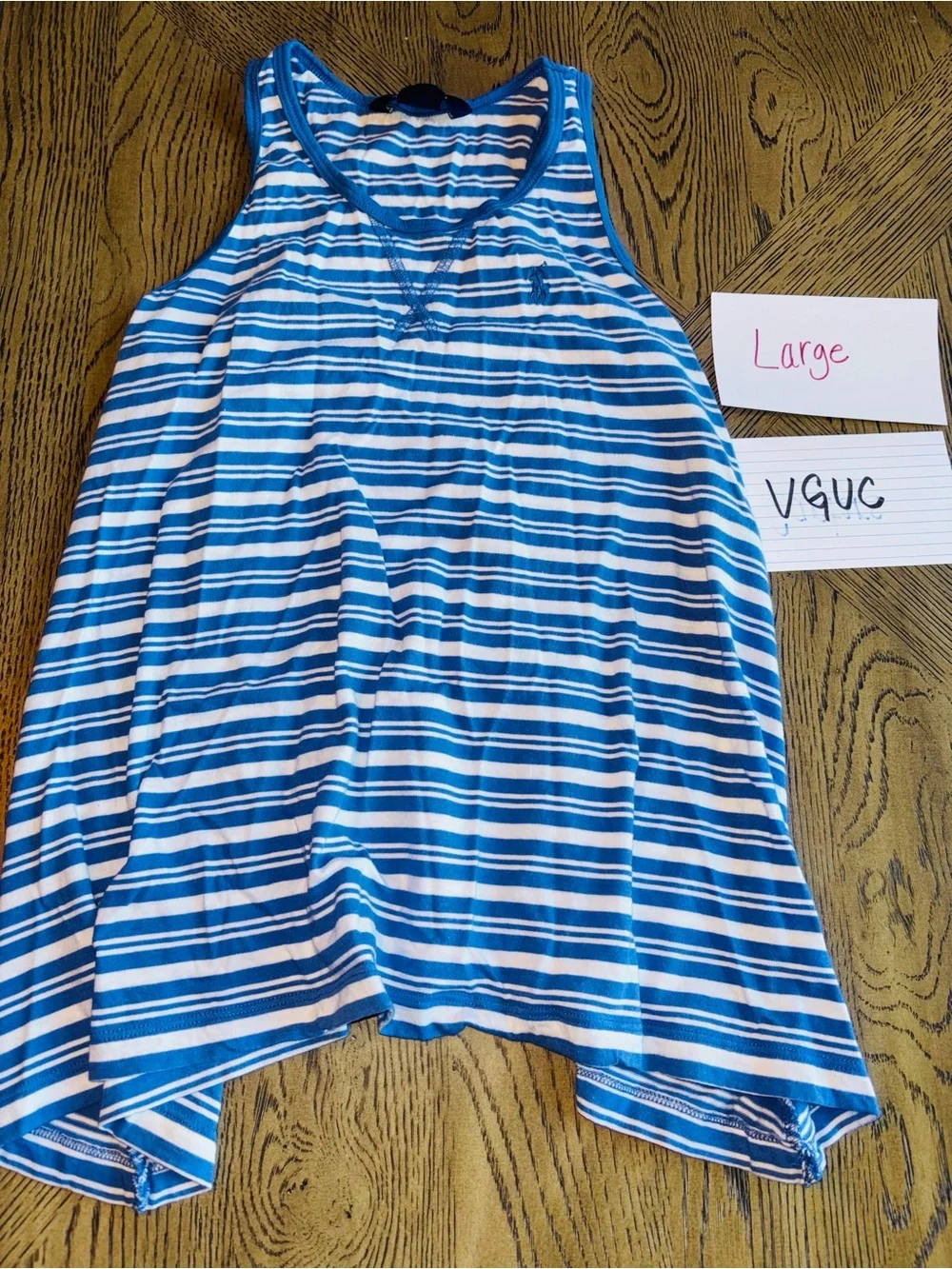 Blue & White Striped Tank Top