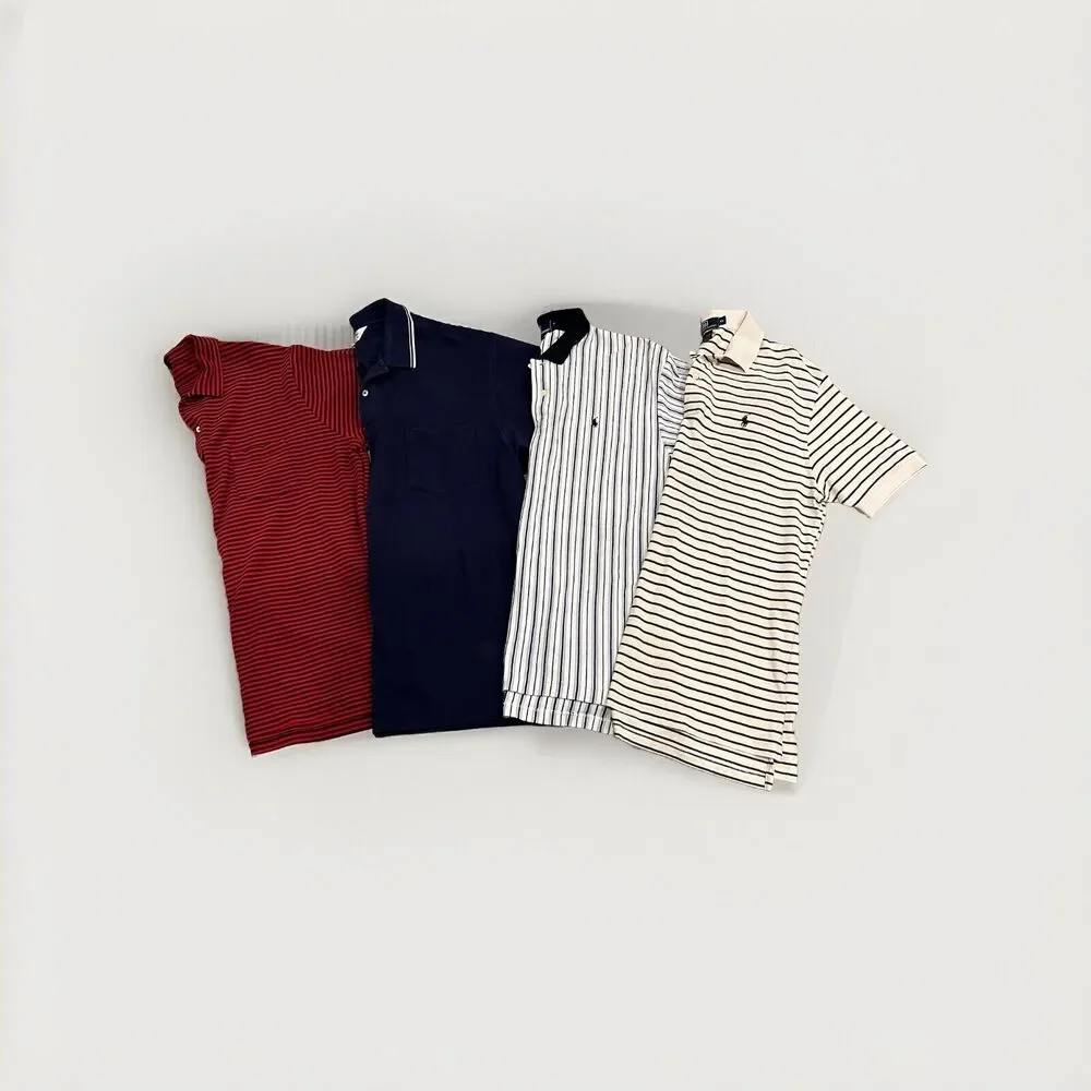 Lot of 4 Polo Ralph Lauren & Brooks Bros Short Sleeve Polo Shirts XL