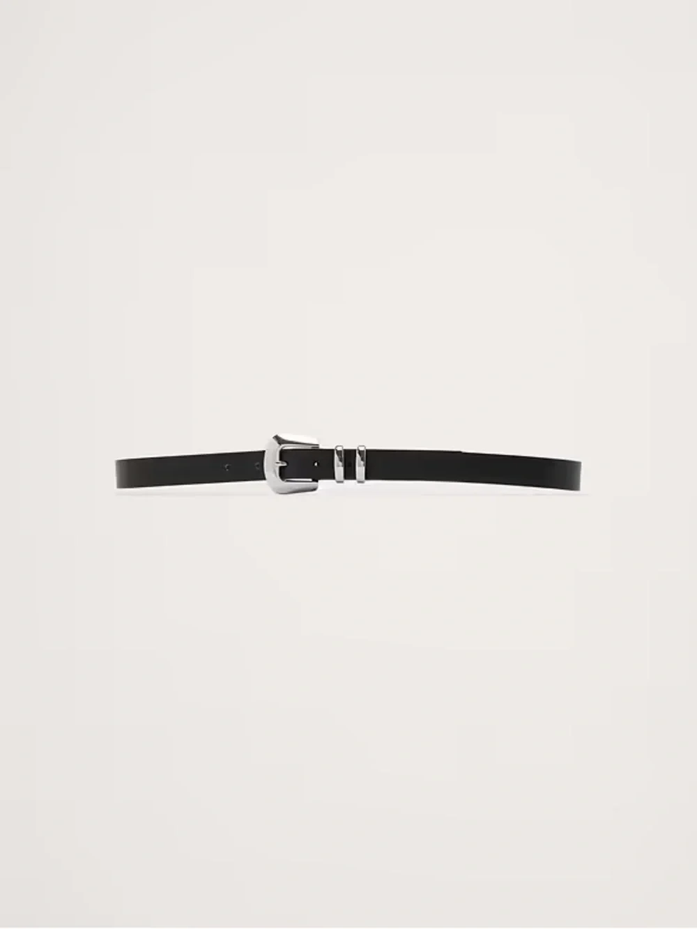 NEW Banana Republic Women’s S Angolo Leather Belt Black with Silver Buckle