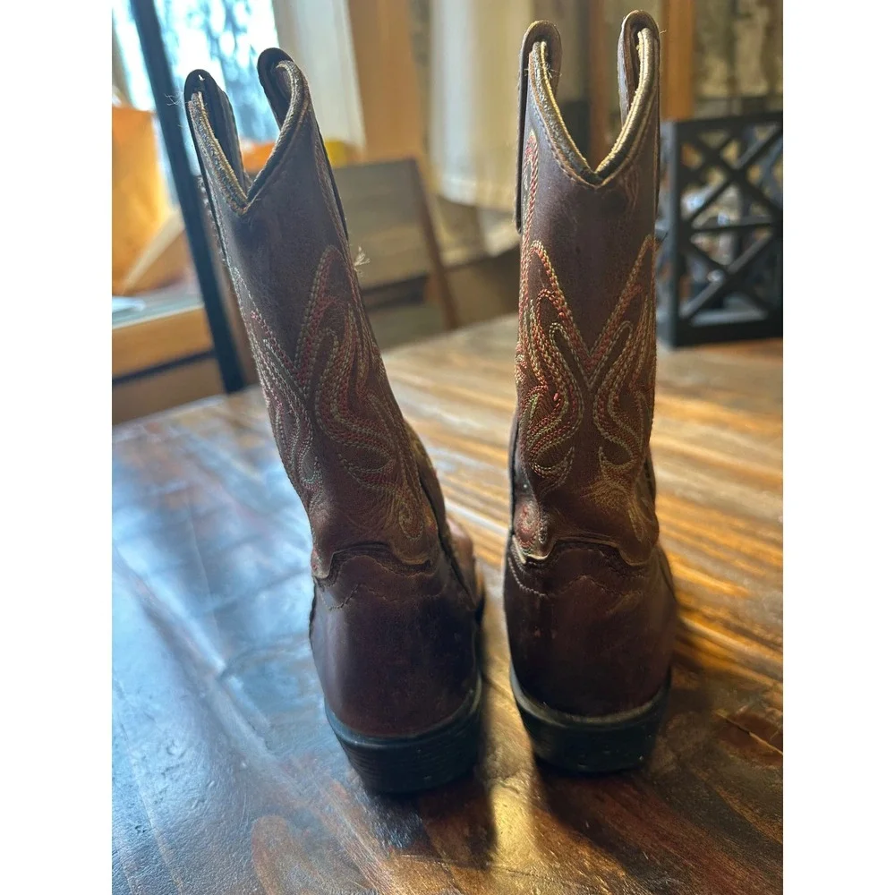 Smoky Mountain Boots Kids Brown Leather Cowboy Boots 3446C Size 10D‎ Square Toe