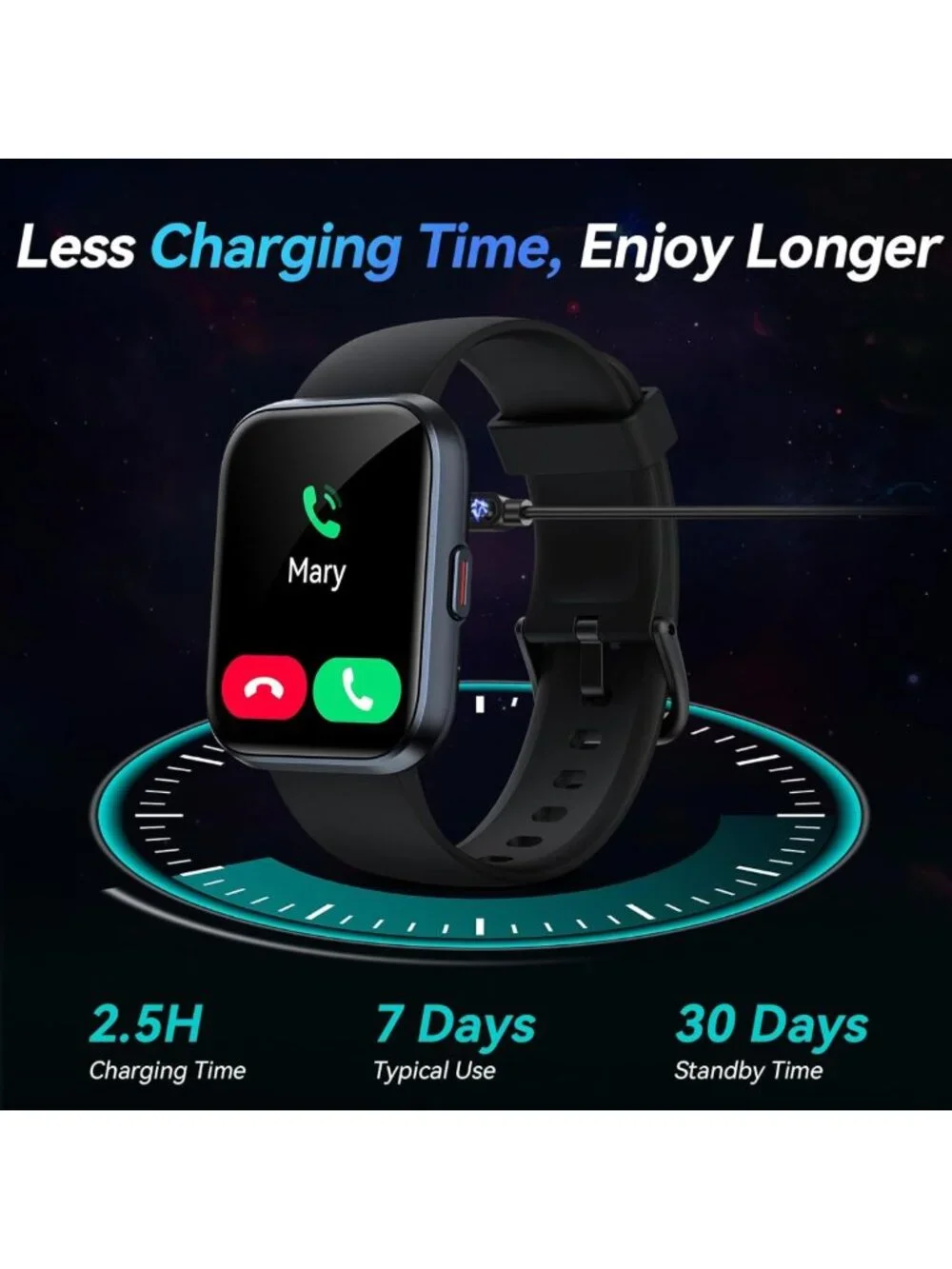 HD Smartwatch for Men - Fitness Tracker, Bluetooth Calls, IP68 Waterproof, 110