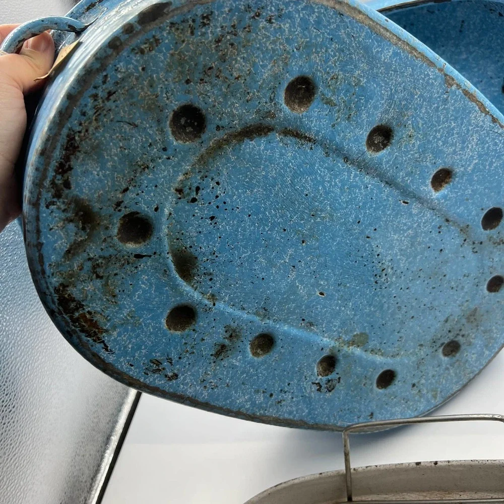 Enamelware pieces bottom rust