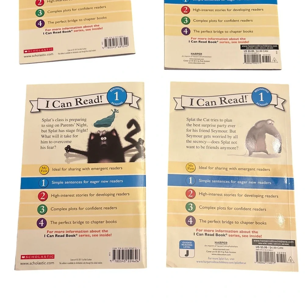Splat the Cat I Can Read Book Lot 6 Books‎ Beginning Reading Level 1 Stickers