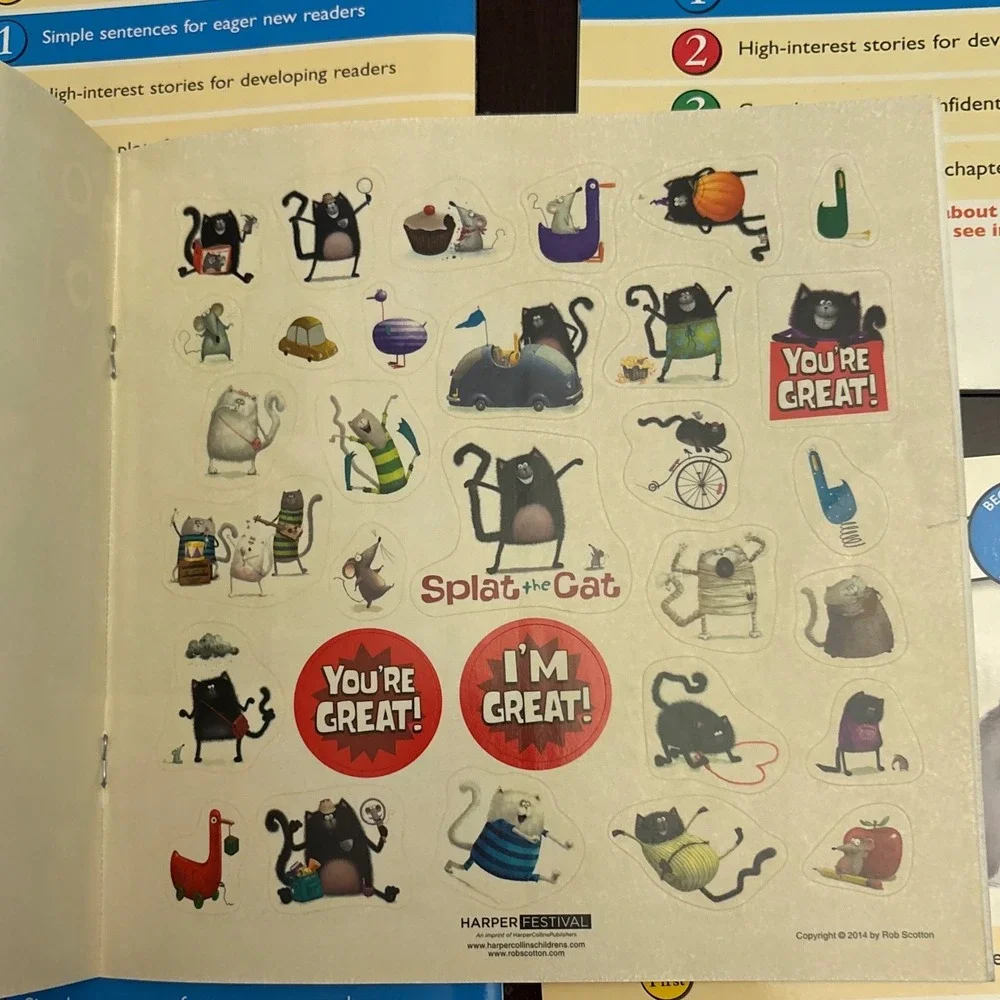 Splat the Cat I Can Read Book Lot 6 Books‎ Beginning Reading Level 1 Stickers