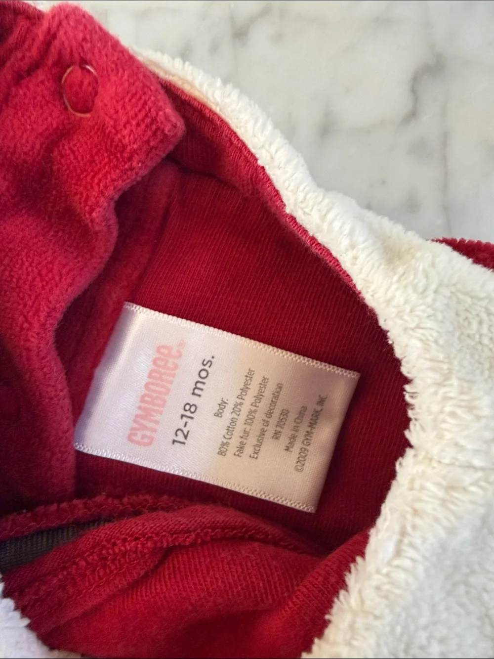 Gymboree Red Velour Christmas Holiday Top Sz 12-18 Months