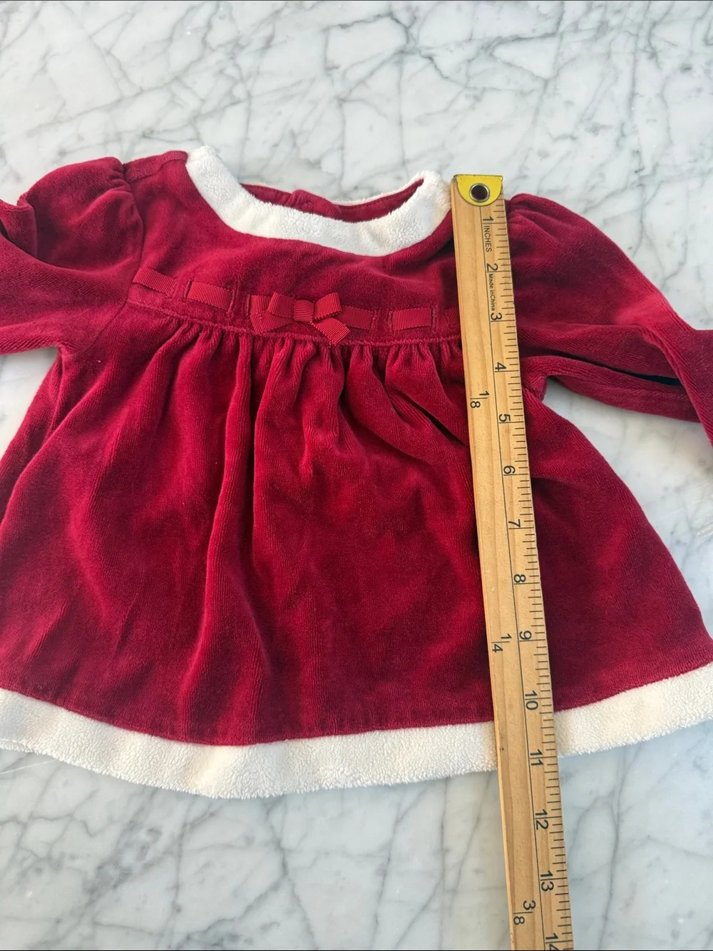 Gymboree Red Velour Christmas Holiday Top Sz 12-18 Months