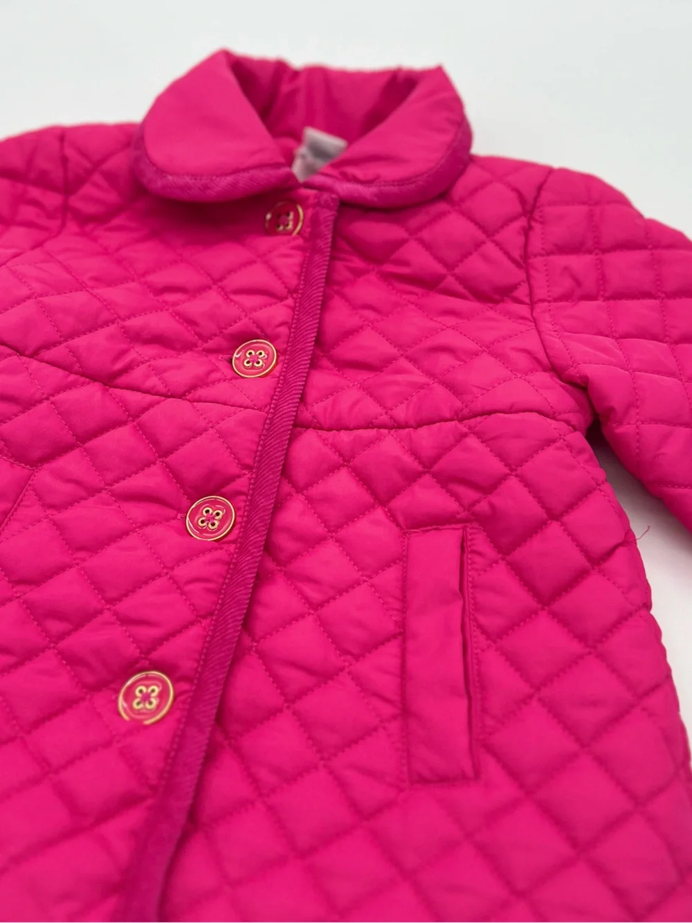 Little Me Girls Pink Winter Button Up Coat 3T