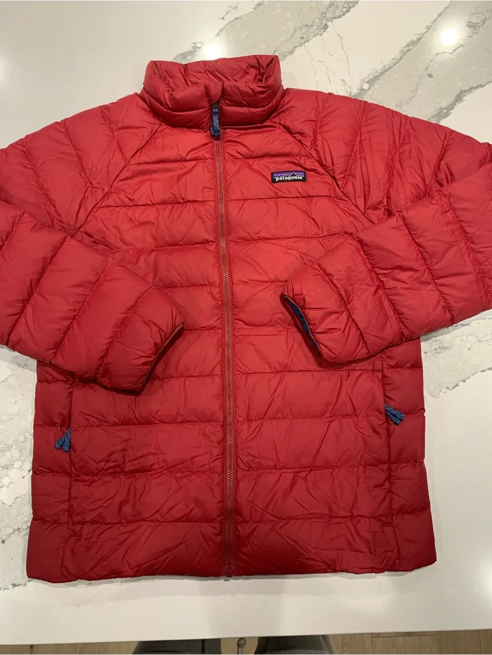 Patagonia Red Jacket with Blue Interior