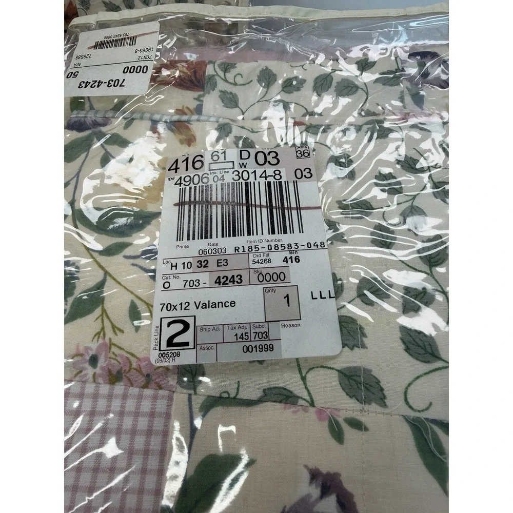 Jc Penney Valance 70x12 Standard Sham Set Quilted Matching Floral Pink Vintage