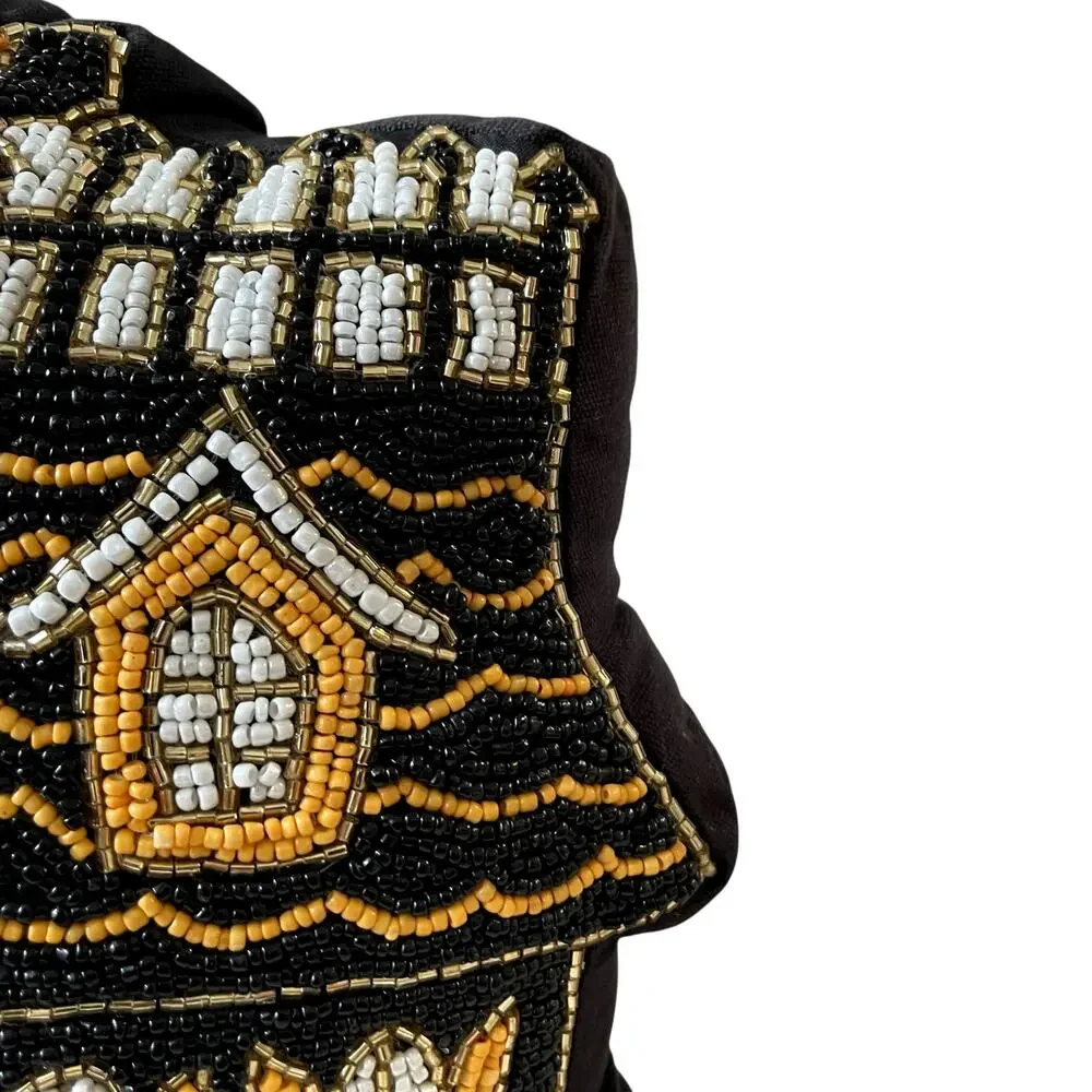Cupcakes & Cashmere Halloween Haunted House Beaded Pillow 12x16 Spooky Boo New