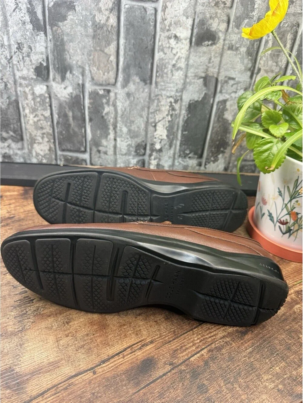 Cole Haan Grand.ØS Men's Brown Leather Slip-On Loafer Almond Toe US 12 M