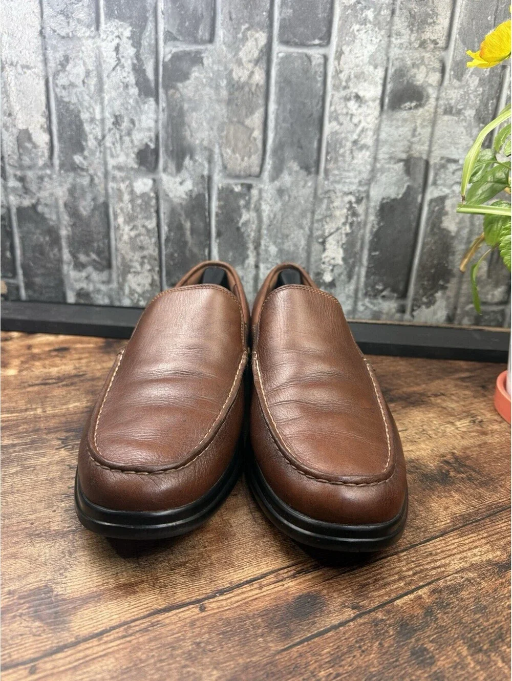 Cole Haan Grand.ØS Men's Brown Leather Slip-On Loafer Almond Toe US 12 M