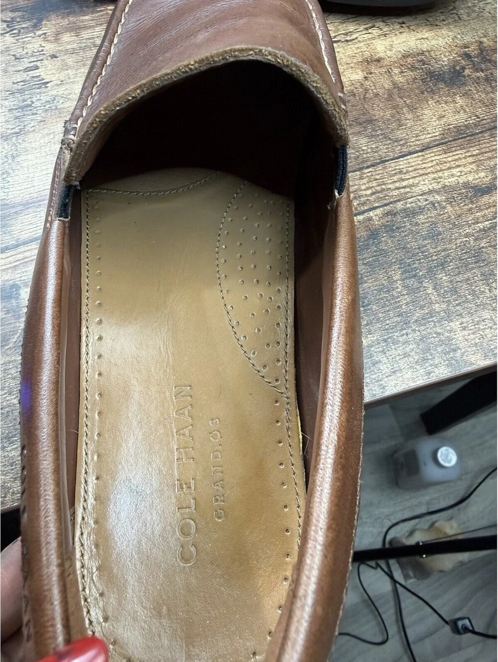 Cole Haan Grand.ØS Men's Brown Leather Slip-On Loafer Almond Toe US 12 M