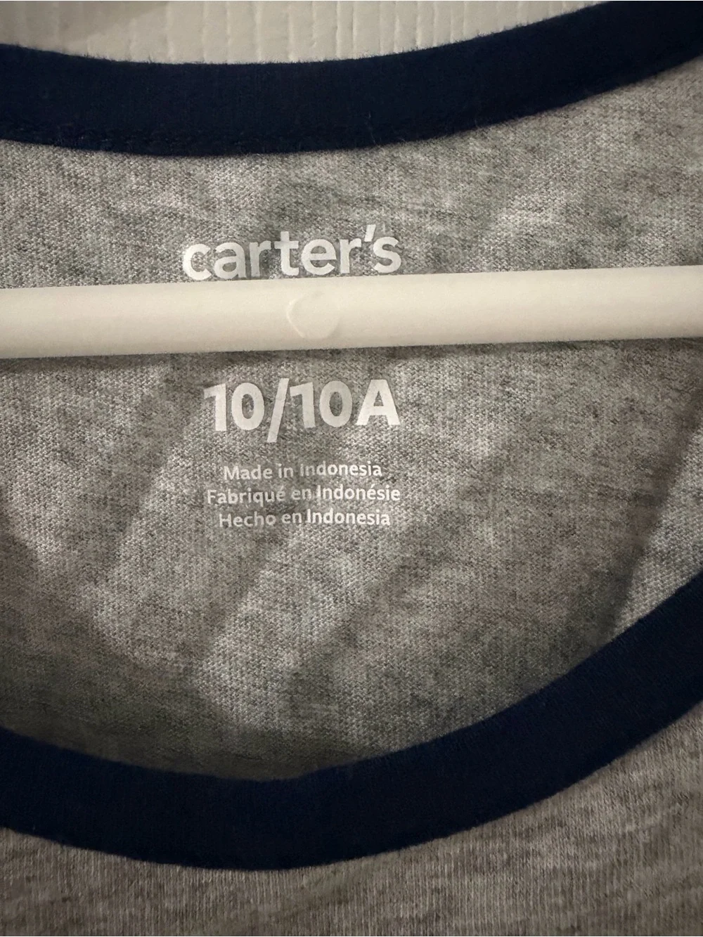 Carter's Grey Tank with Navy Trim