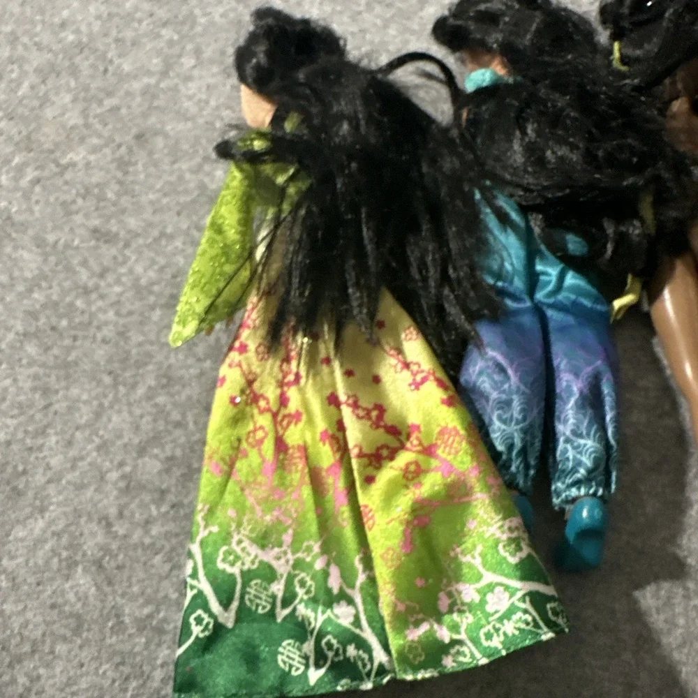 Disney Princess Doll Lot 5 Ariel Moana Tiana Mulan‎ Jasmine