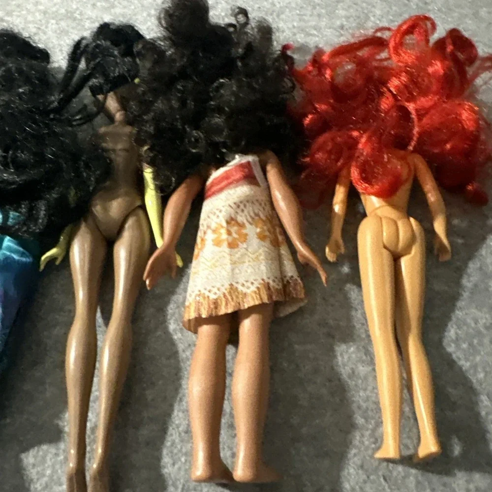 Disney Princess Doll Lot 5 Ariel Moana Tiana Mulan‎ Jasmine