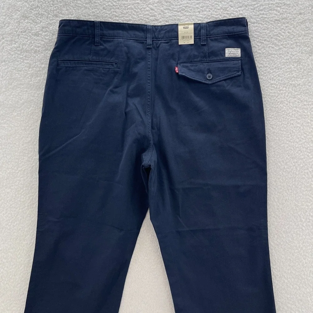 Levis Pants Mens 38x32 Navy Blue XX Chino Authentic Straight Big E Preppy Casual
