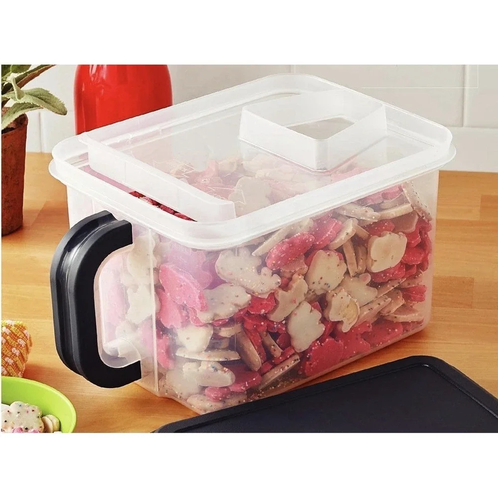 Medium Plastic Canister with Handle 21 Cup Pantry Food Storage Container /w Lid