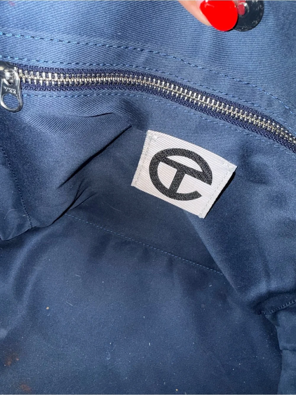 Telfar Navy Logo Small Shopping Bag Tote