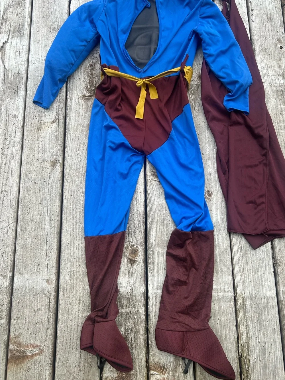 Superman Costume Kids Size 10 12 Boys Padded Muscle Jumpsuit Cape DC Superhero