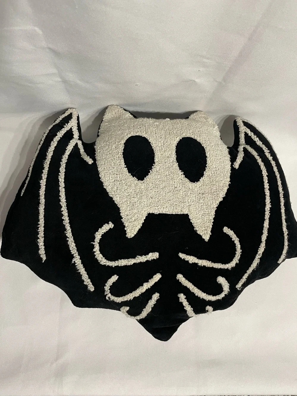 15” Skeletal Bat Spooky Halloween Goth Throw Pillow Good Condition