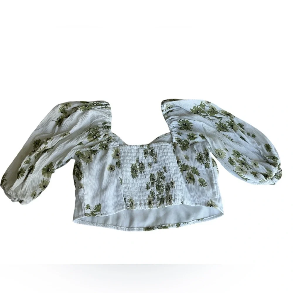 Abercrombie & Fitch Green Floral Blouse Sz XS