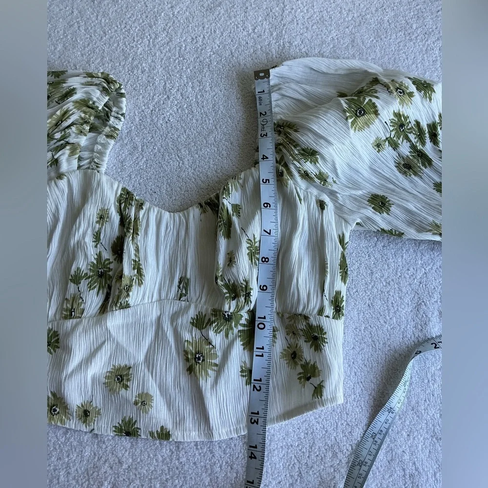 Abercrombie & Fitch Green Floral Blouse Sz XS