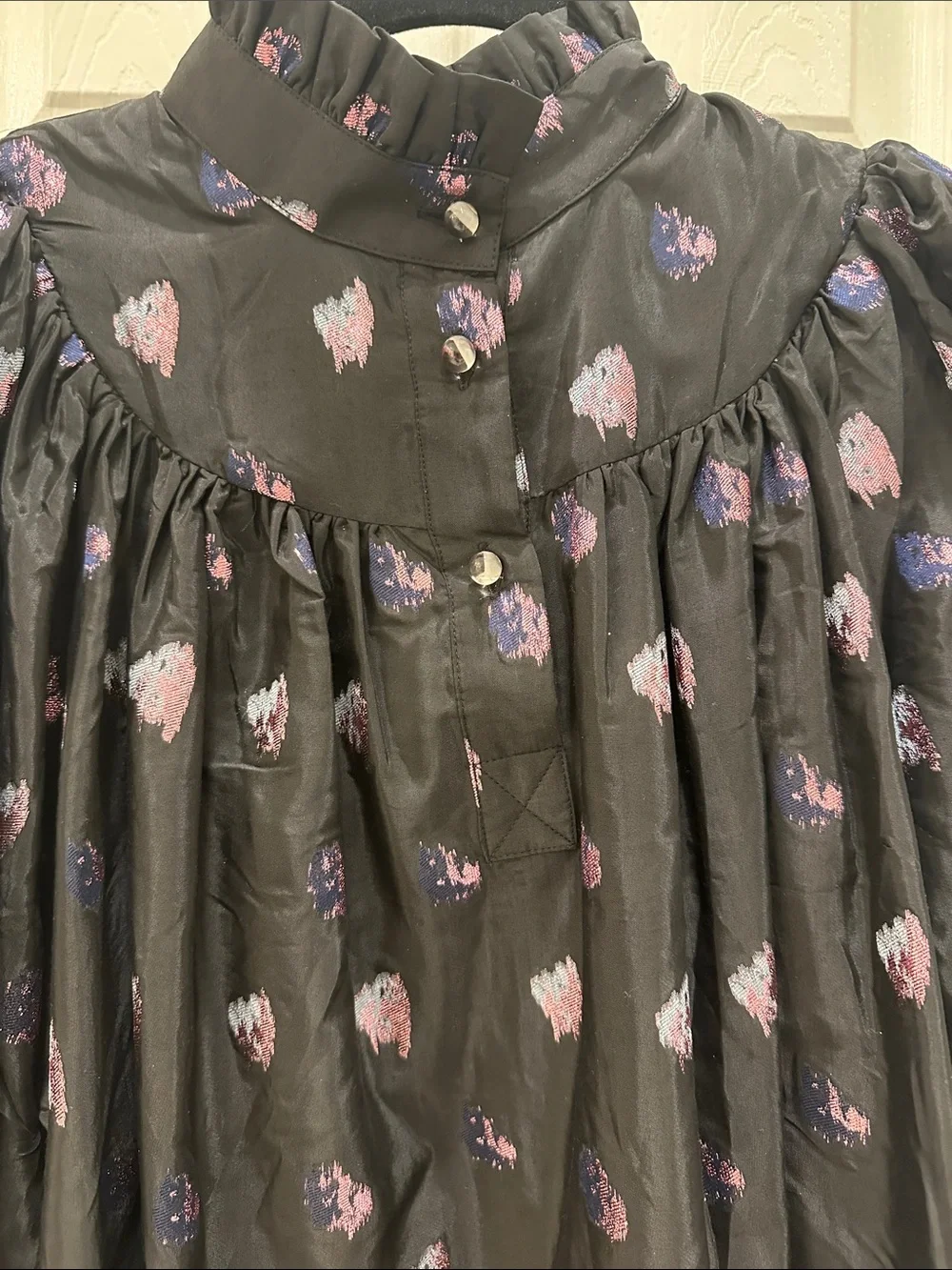Tuckernuck Black Puff Sleeve Blouse