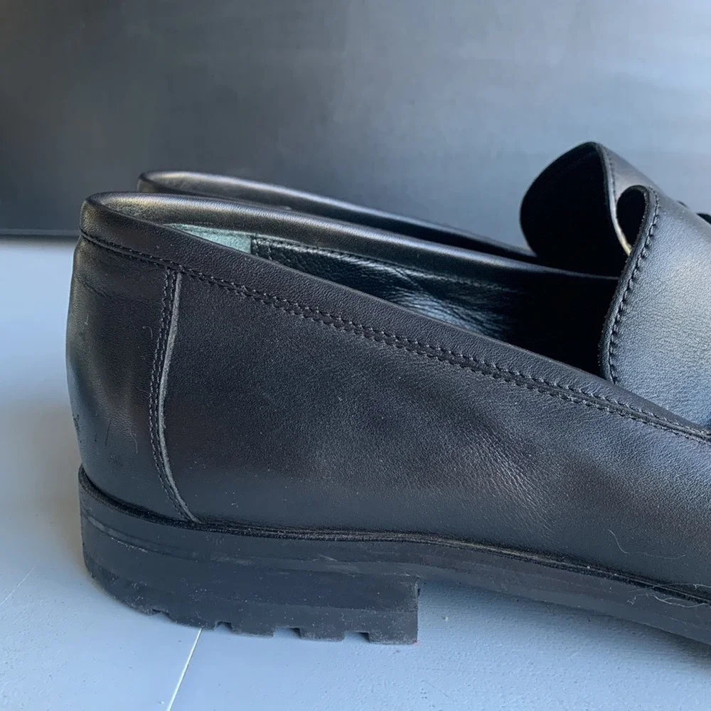 Bally Marano Webbing Bit Driving Loafer Shoes Mens 11.5 D Black Leather Slip On