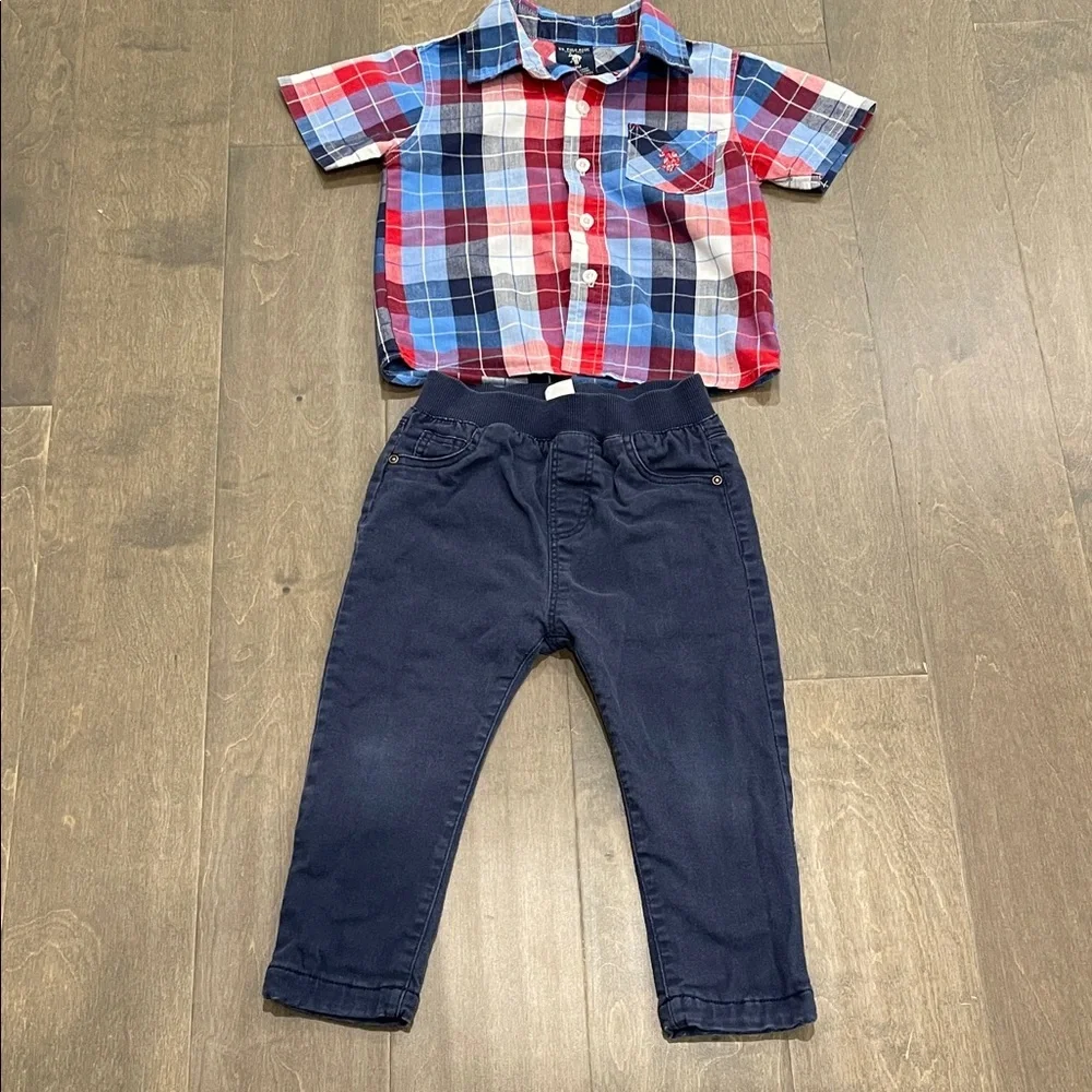 2pc Dress shirt and Pants outfit 18M