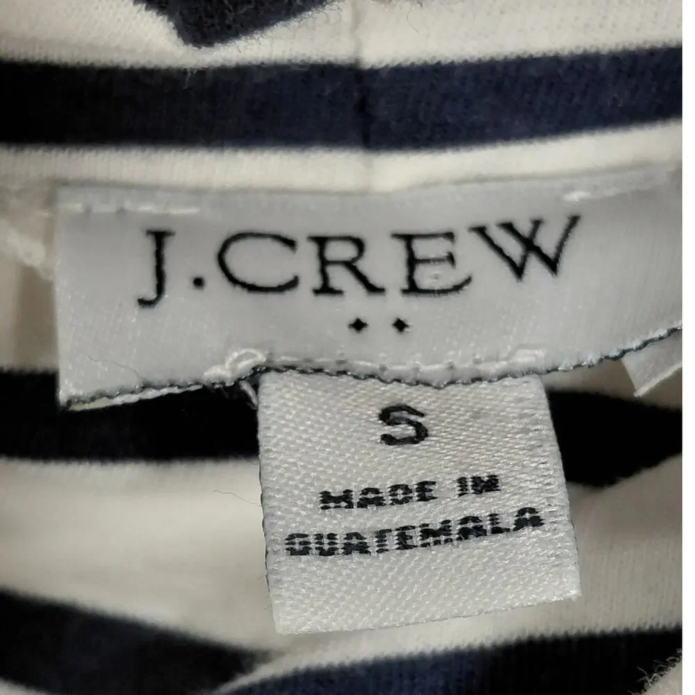 J.Crew Black Turtleneck Knit Stretch Striped T-Shirt Women Size S