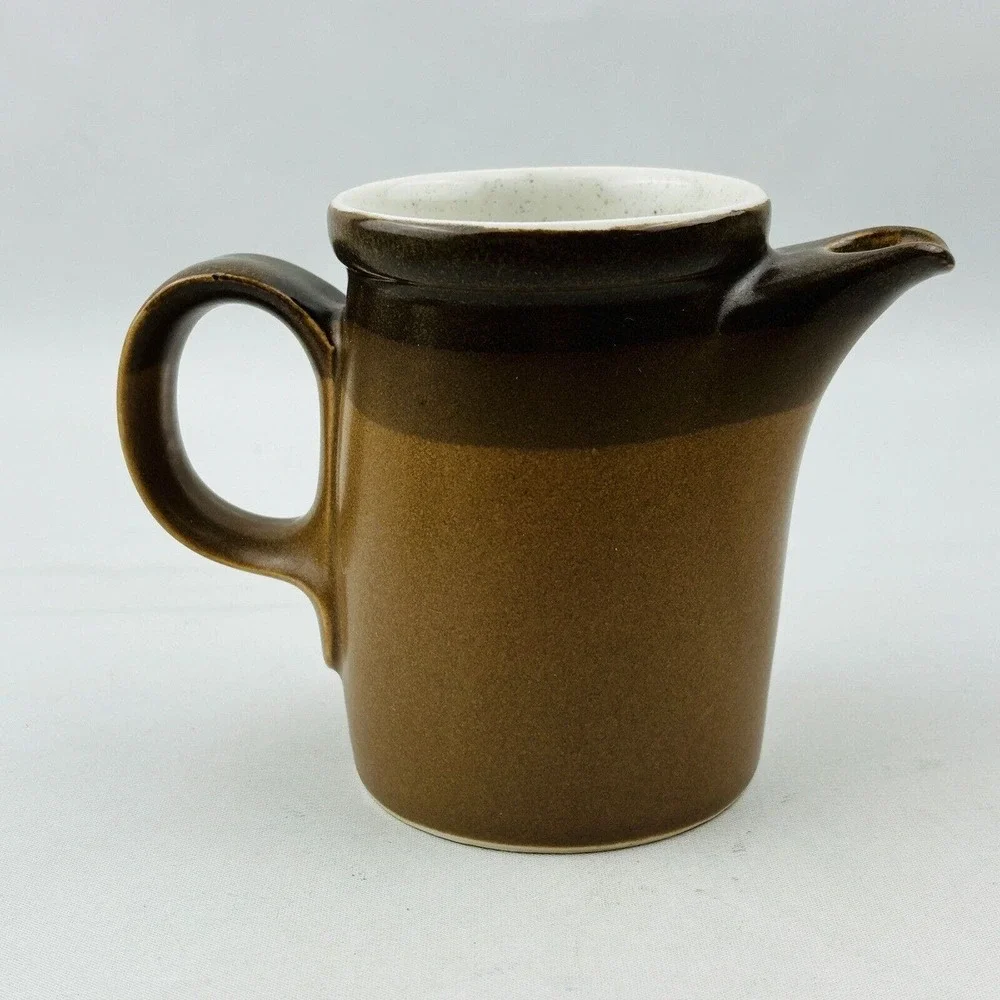Mikasa‎ Buckskin Creamer Pitcher Brown Bands Potter's Art Ben Seibel Design