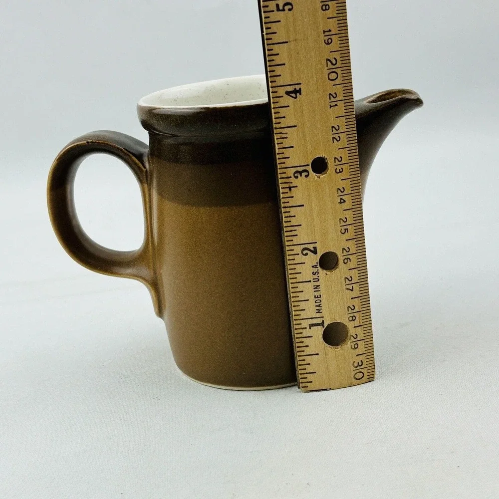 Mikasa‎ Buckskin Creamer Pitcher Brown Bands Potter's Art Ben Seibel Design