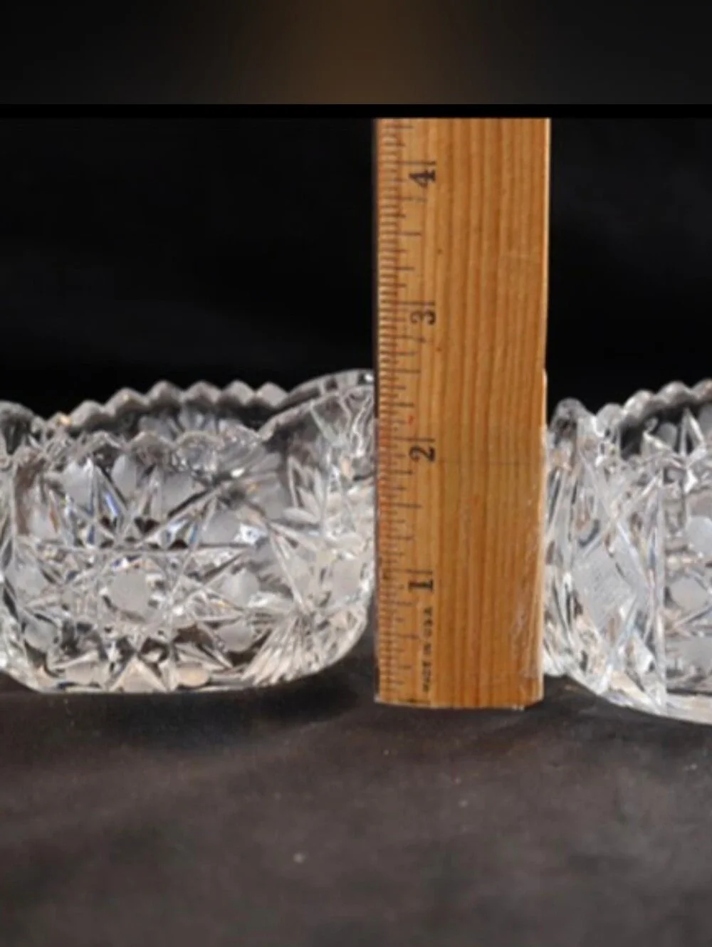 Antique Hobstar Beautiful Cut Glass Creamer & Sugar Bowl Set 2 ¼“ Tall