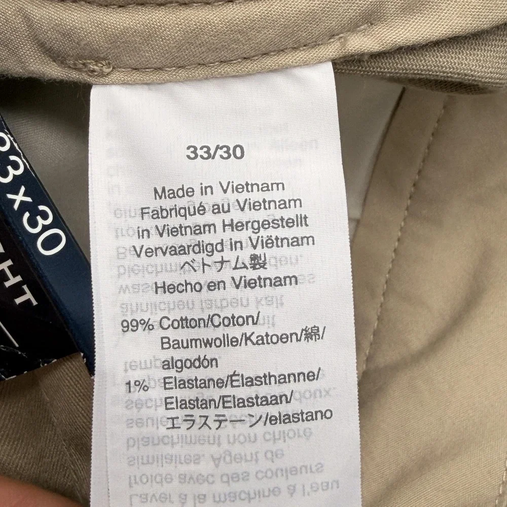 J.CREW Pants Mens Measured 35x30 Beige Chino Straight Flex Cotton Stretch
