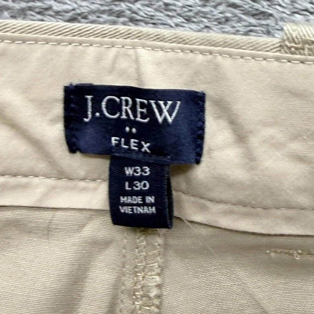 J.CREW Pants Mens Measured 35x30 Beige Chino Straight Flex Cotton Stretch