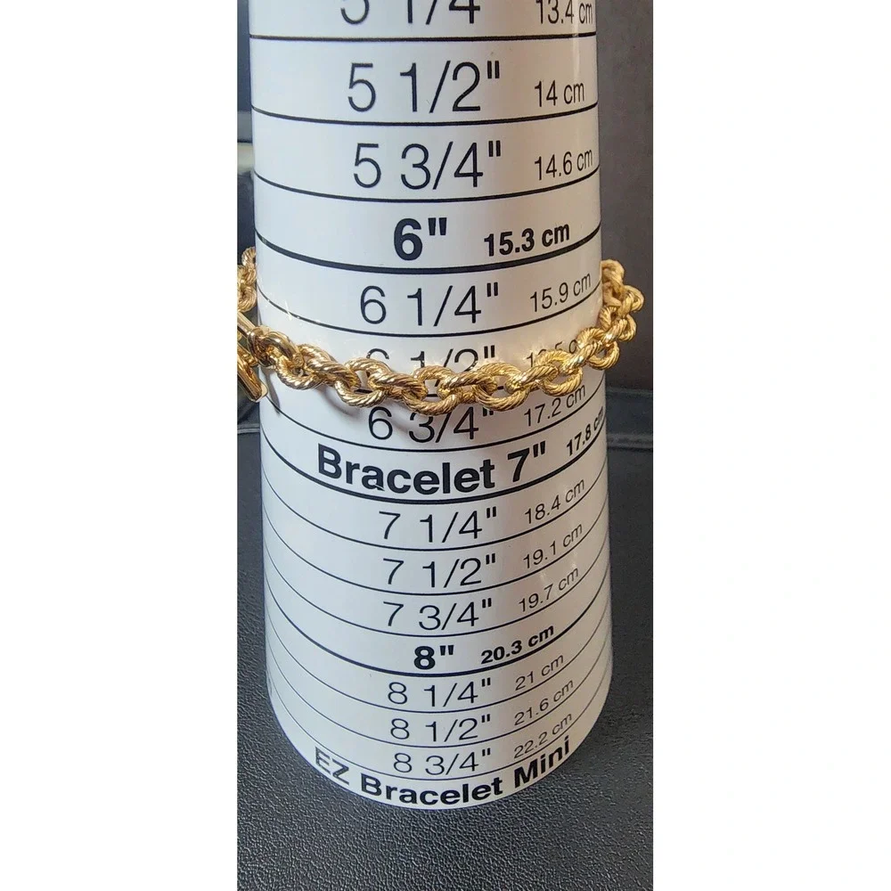 Set of 2‎ Chain Bracelets Gold Tone Toggle Rope & Silver Tone Curb Link Bundle