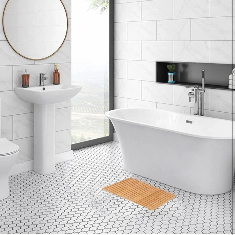Bamboo Slatted Bath Mat - Natural