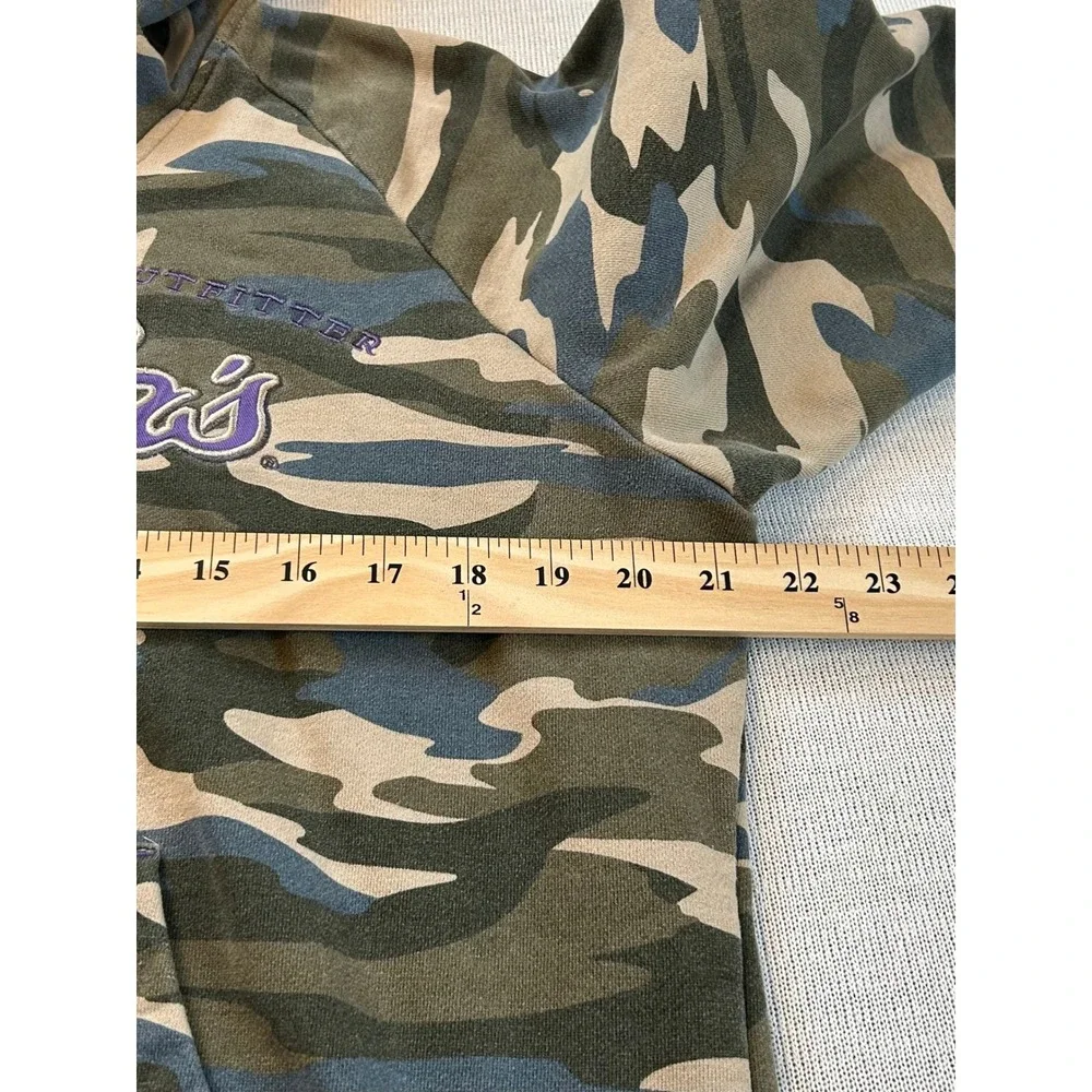 Cabelas Logo Camo Hoodie Mens Large Pullover Hooded Sweatshirt Size Large‎