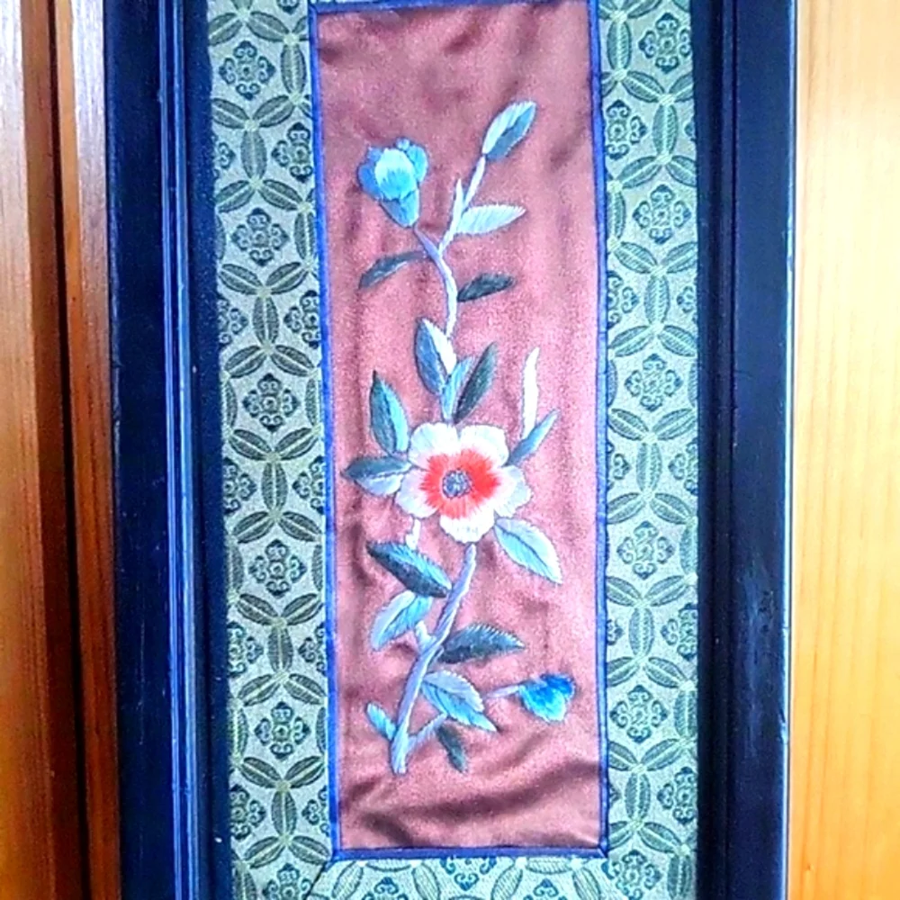 Vintage Chinese Silk Embroidery Panel