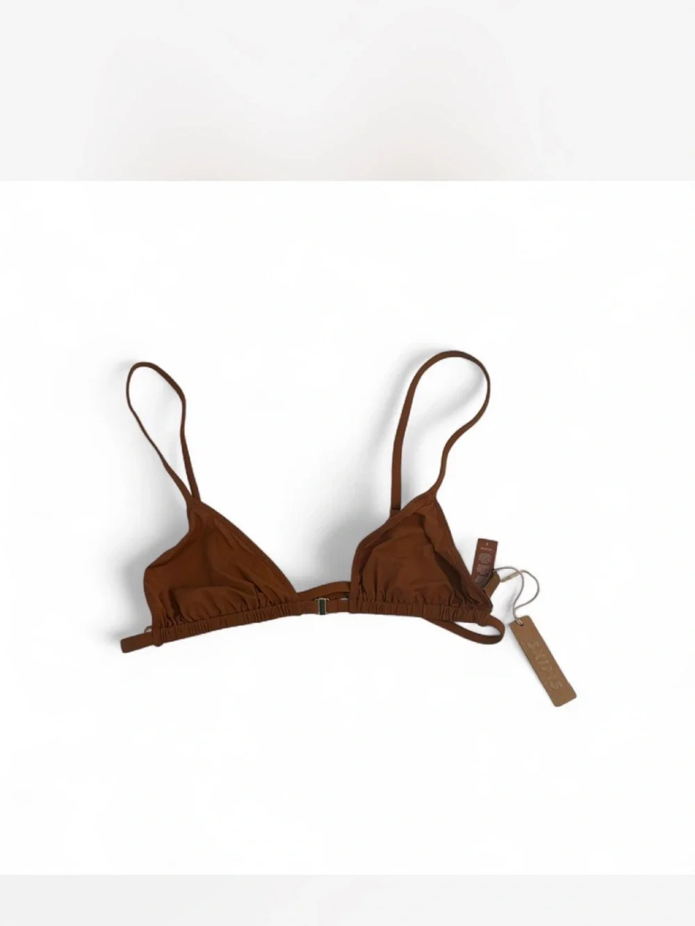 SKIMS Brown Triangle Bralette with Front Clasp