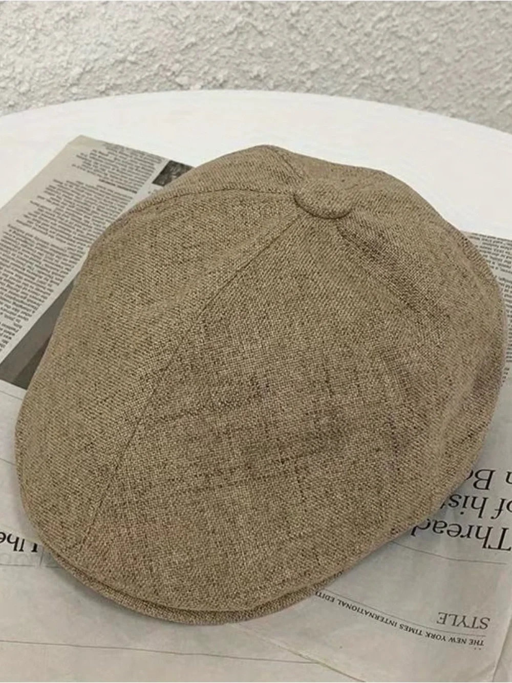 Beige Tweed Baker Boy Cap ‘Peaky Blinders’ cap