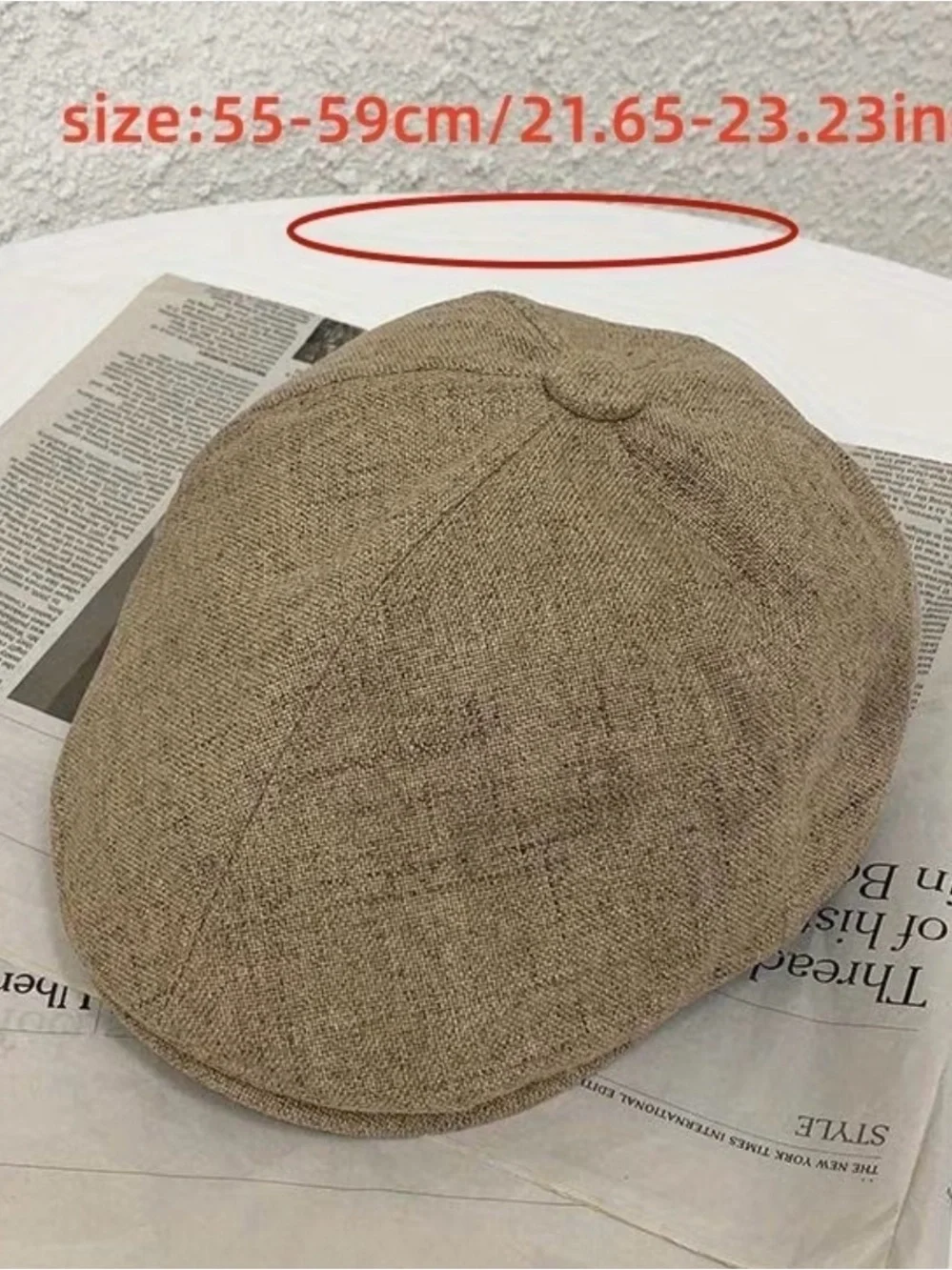Beige Tweed Baker Boy Cap ‘Peaky Blinders’ cap