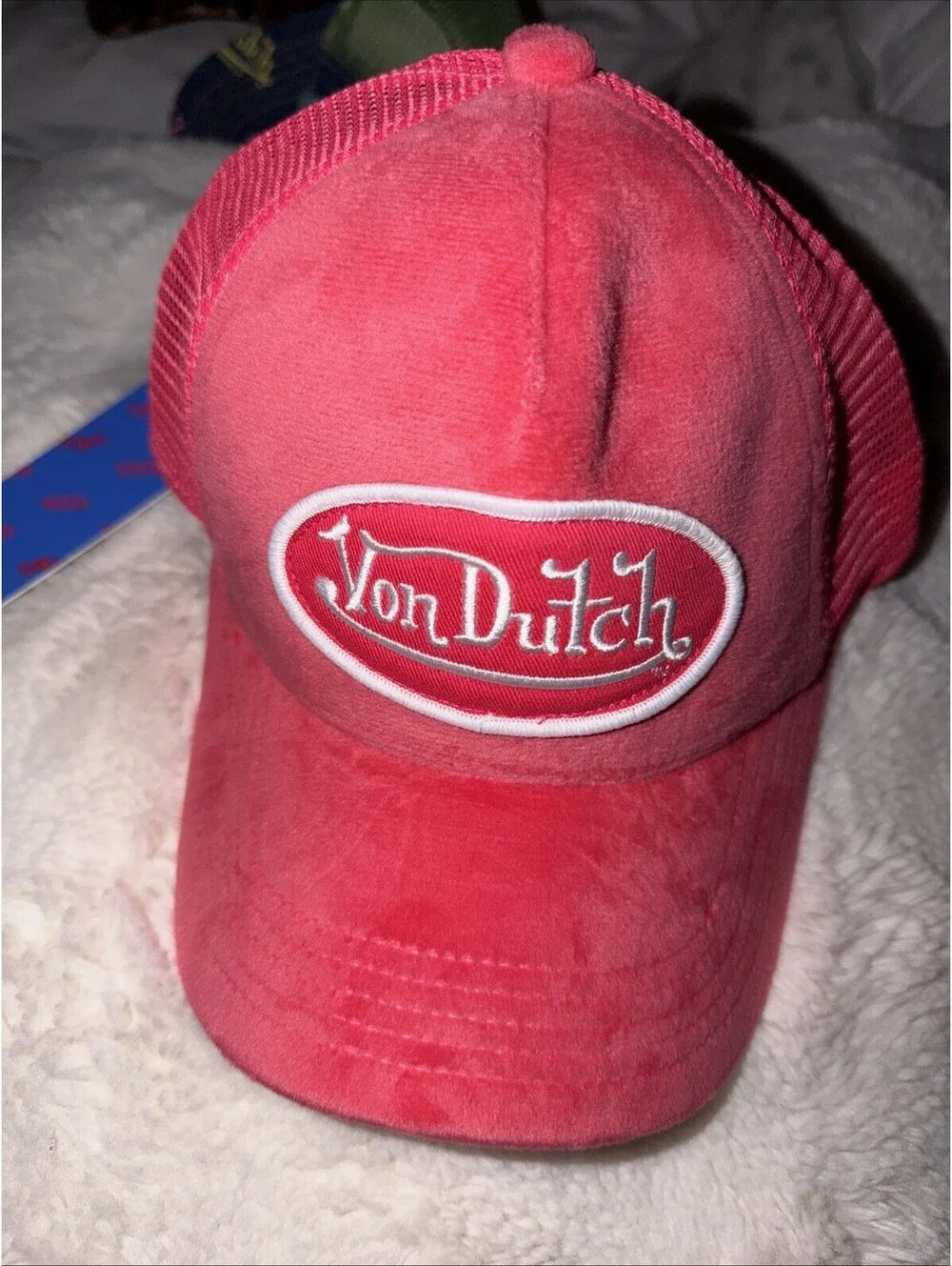 Von Dutch Pink Trucker Hat Mesh Back Adjustable One Size Solid Casual