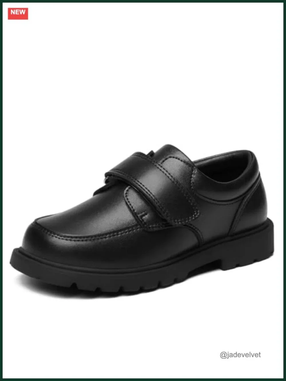 Kids Moc Toe Loafers with Hook & Loop Closure, Flexible Sole, Anti-Collision