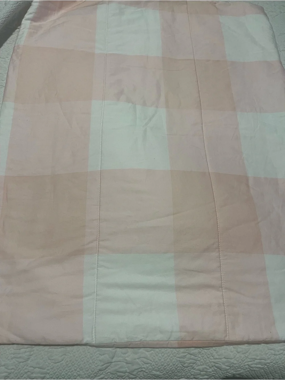 Pink and Cream Checkered Quilted pillow shams 19x25 (2) Home Bedding